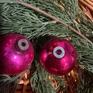 3 Pink Shiny Brite Ornaments